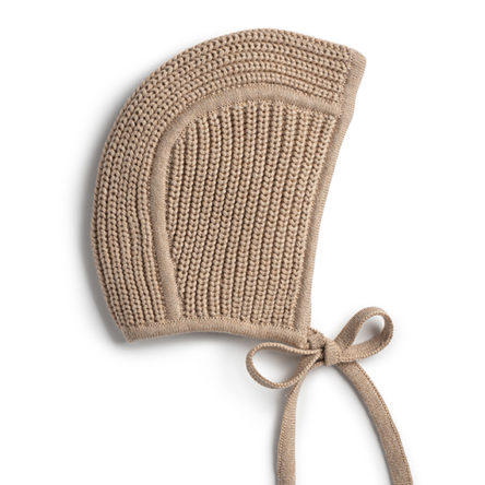 Taupe Chunky Knit Bonnet