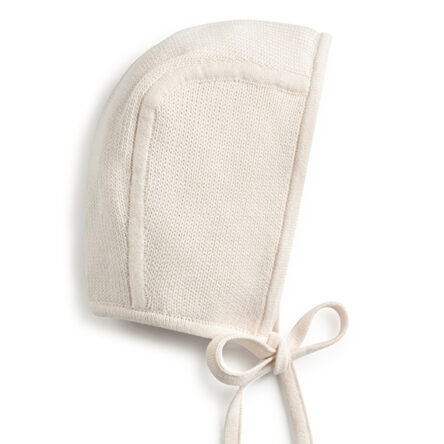Natural White Flat Knit Bonnet