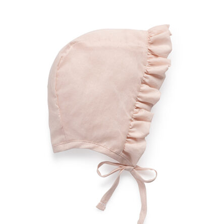 Pale Pink Ruffled Cotton Bonnet